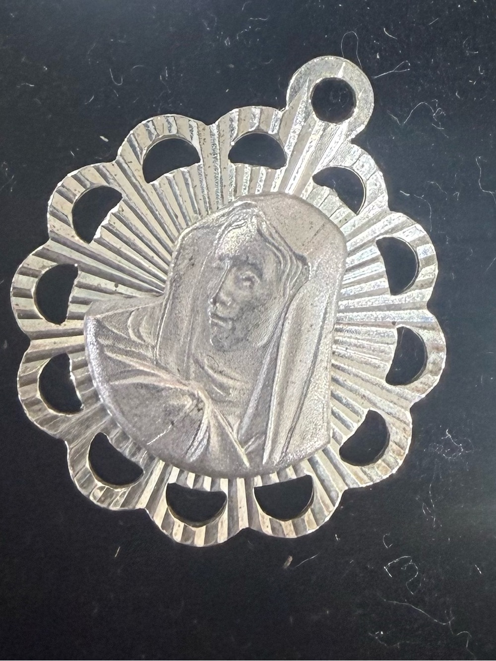 Sterling Silver 925 Virgin Mary Pendant Small Made In Italy
